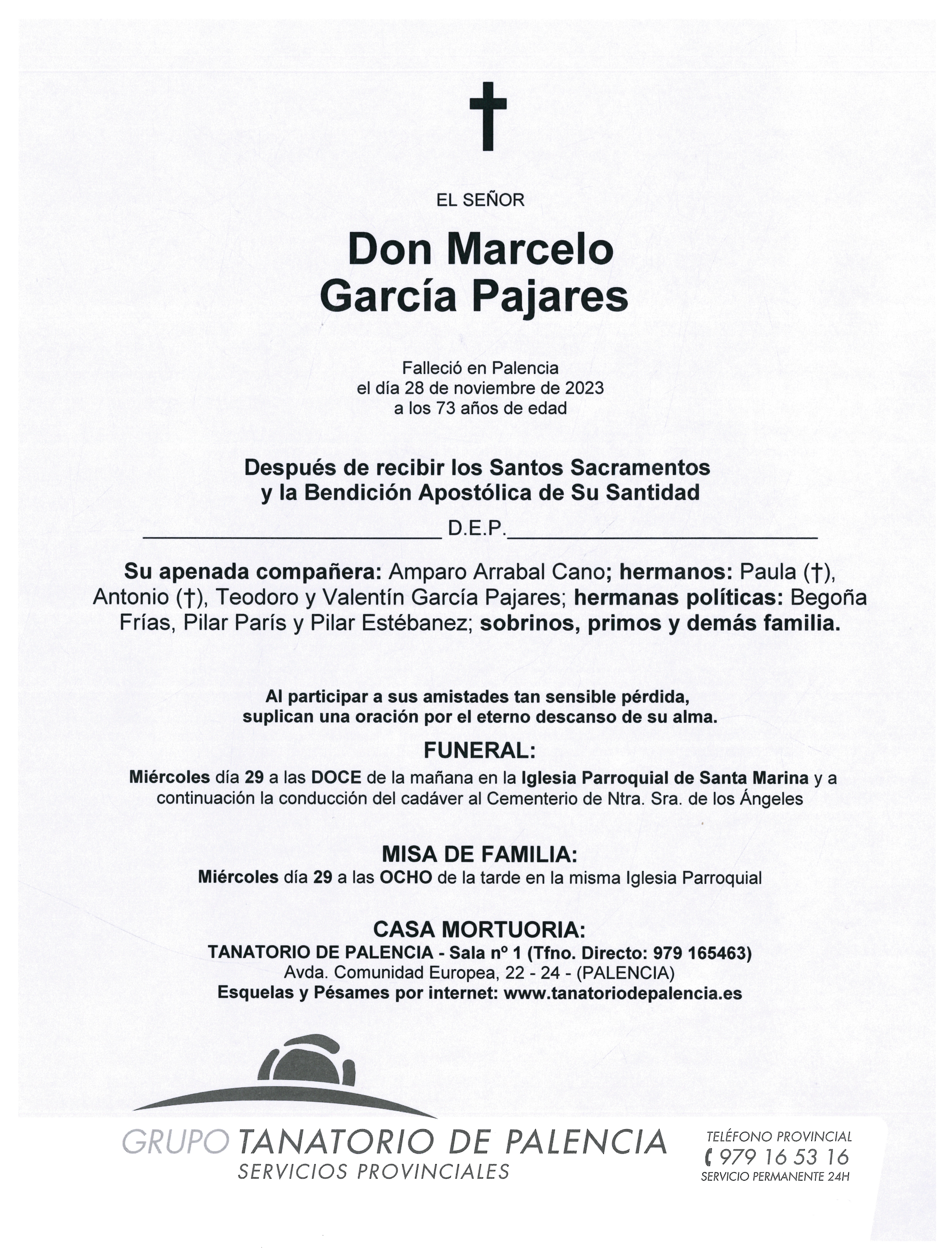 EL SEÑOR DON MARCELO GARCÍA PAJARES